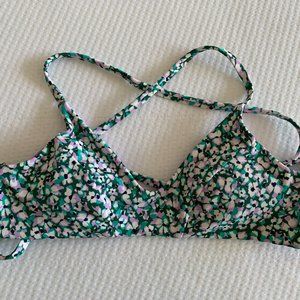 Athleta floral print bikini top